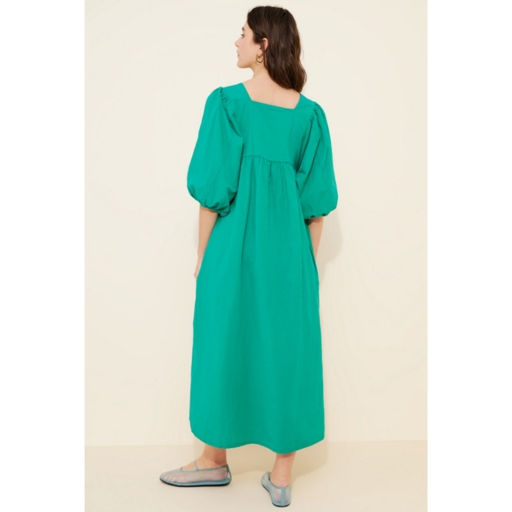 Bobo Choses Couple Fish Embroidery Puff Sleeve Dress in Green • XS - Picture 5 of 14